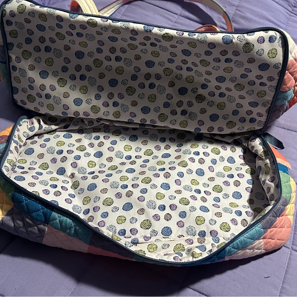 Vera Bradley Deluxe Travel Tote Tropics Plaid - Picture 7 of 7